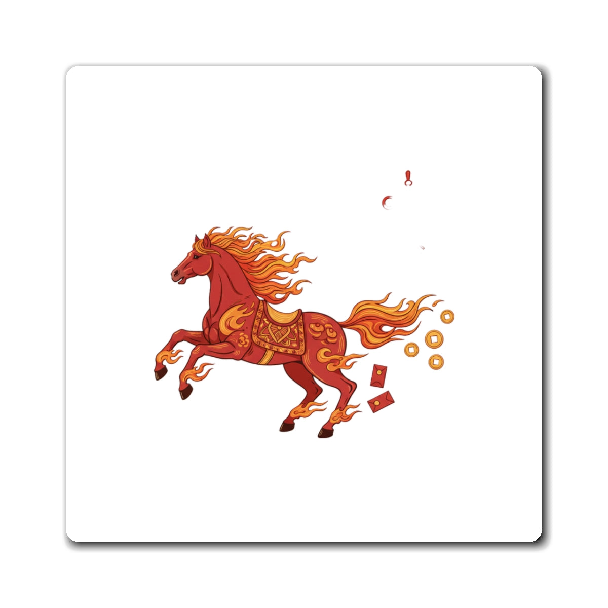 Fire Horse Gallop Magnet | Lunar New Year 2026 Fridge Magnet Decor | Family & Teacher Gift | Ink Brush Paper-Cut Style
