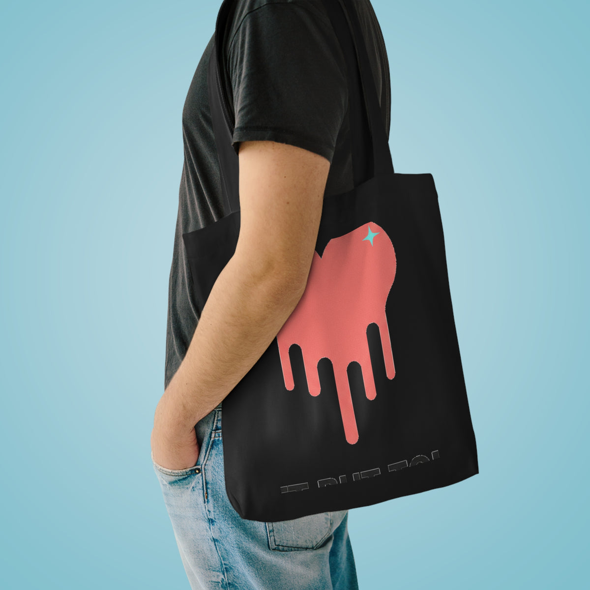 Melting Heart Drip Gradient | Cotton Tote Bag for Everyday Carry | Valentine & Galentine Gift for Her | Y2K Aesthetic