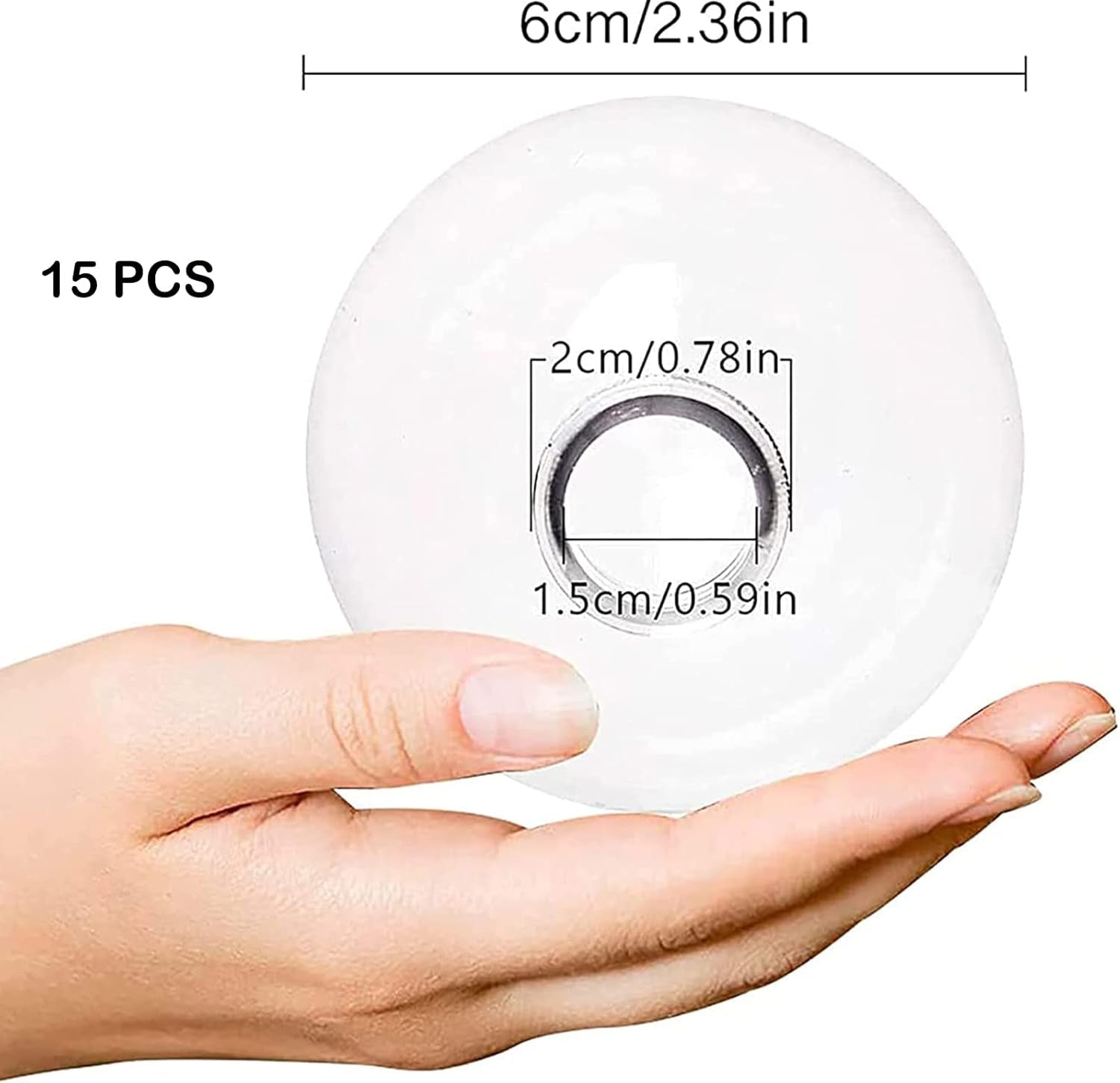 15 Pcs DIY Clear Fillable Christmas Ornaments, 2.36Inch Transparent Shatterproof Plastic Christmas Decorative Balls for Christmas, Halloween, Birthday, Wedding Decor, DIY Crafts Decorations (60 Mm)