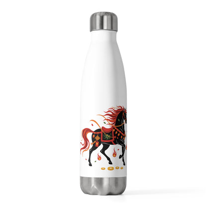 Fire Horse Silk Road Standing | 20oz Insulated Stainless Tumbler Bottle | Lunar New Year 2026 Gift for Family & Teachers | Papercut Art