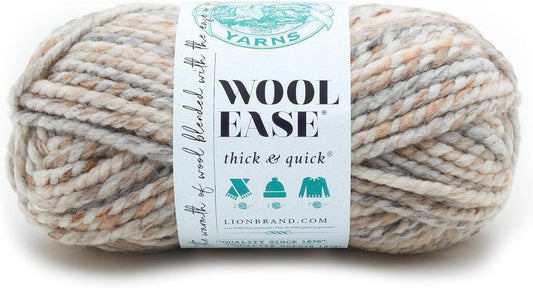 Wool-Ease Thick & Quick Yarn, Soft and Bulky Yarn for Knitting, Crocheting, and Crafting, 1 Skein, Fossil