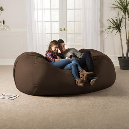 7 Foot Giant Bean Bag Sofa, Chocolate