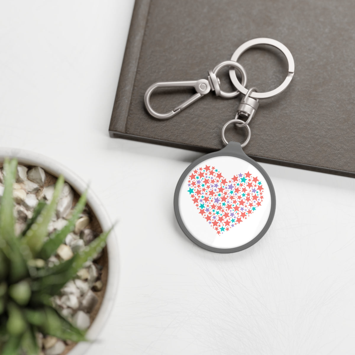 Star Cluster Heart Keyring Tag | Sparkly Bag & Key Accessory | Valentine, Galentine, Couples & Friends | Y2K Aesthetic