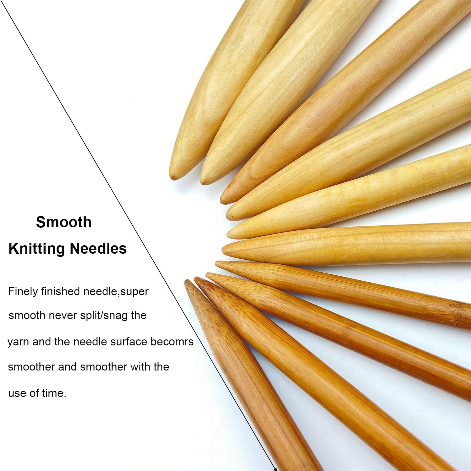 Large Size Bamboo Knitting Needle Straight Single Pointed Thick Knit Needles 10-Inch Length Jumbo Knitting Needles for Huge Chunky Yarn Handmade DIY Knitting,Us Size 15(10Mm)