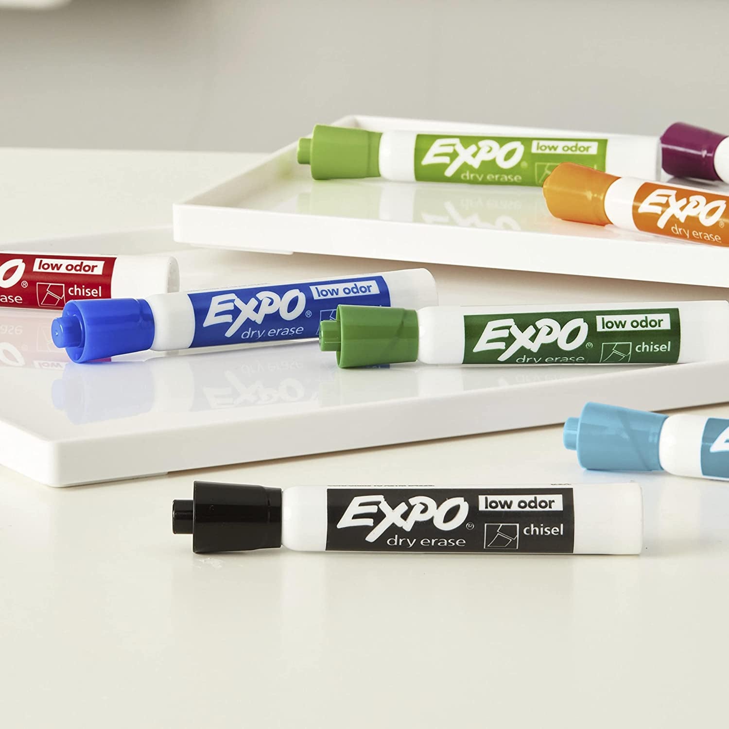 Dry Erase Markers, Chisel Tip, Black, Low-Odor, Pack of 36, Perfect for Whiteboards, Non-Porous Surfaces & Home Offices