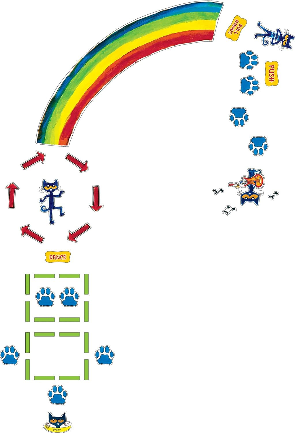 Pete the Cat Rainbow Boogie Sensory Path