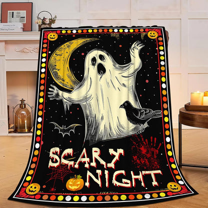 Halloween Ghost Blanket Gothic Horror Scary Fleece Throw Blanket Super Soft Warm Cozy Fuzzy Plush Dark Spooky Blanket Gifts for Girls Boys Kids Halloween Decor 60"X80"