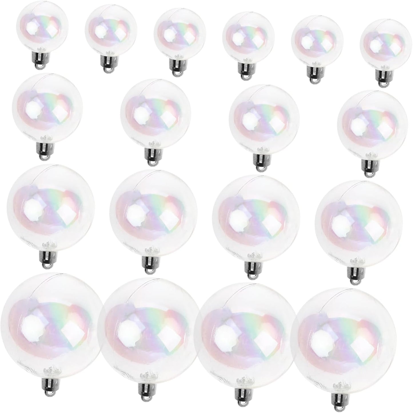 18Pcs Christmas Ball Ornaments Clear Iridescent Christmas Tree Baubles Shatterproof Tree Balls for DIY Xmas Party Birthday Wedding Decor (Transparent)