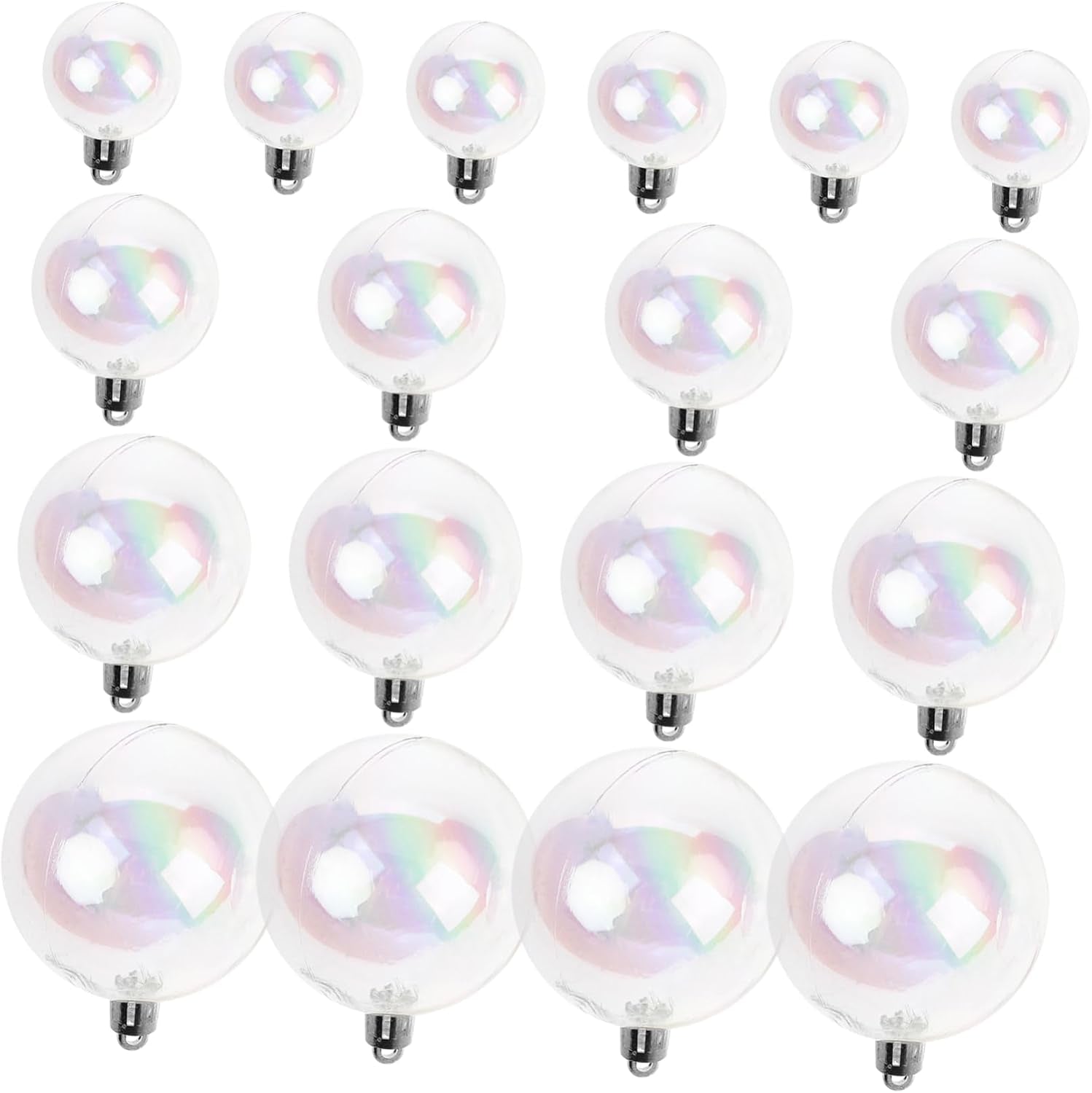 18Pcs Christmas Ball Ornaments Clear Iridescent Christmas Tree Baubles Shatterproof Tree Balls for DIY Xmas Party Birthday Wedding Decor (Transparent)