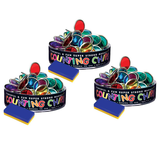 75 Counting Chips With Block Magnet, 3 Packs - Loomini