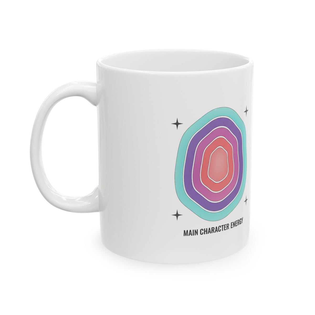 Gradient Aura Valentine Mesh | 11oz Ceramic Coffee Mug for Cozy Sips | Galentine’s & Self-Love Gift | Y2K Aesthetic