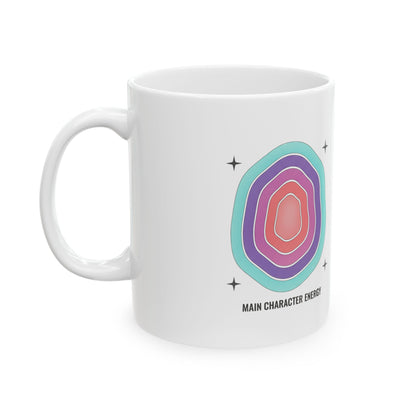 Gradient Aura Valentine Mesh | 11oz Ceramic Coffee Mug for Cozy Sips | Galentine’s & Self-Love Gift | Y2K Aesthetic