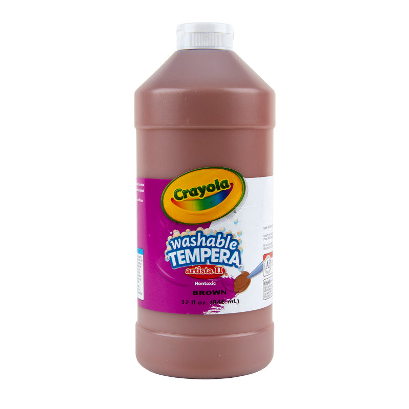 Artista II Washable Tempera Paint, 32 oz, Brown