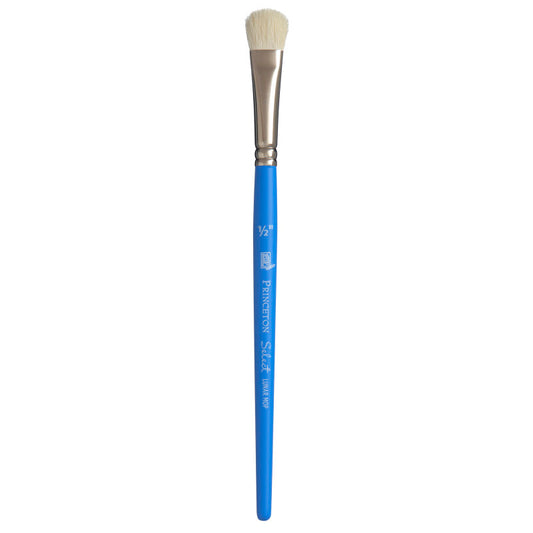 Select Artiste Lunar Mop Brush, Natural Bristles, Short Handle Mixed Media Paintbrush, Jewel Blue, Size 1/2 inch, 1 Count