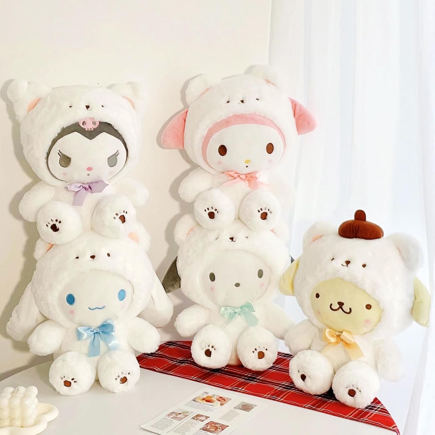 Cartoon Kawaii White Bear Cross-Dressing Series Plush,Soft Plush Doll Cute Soft Toys, Plush Pillow Stuffed Animals Toy Birthday Gifts for Girls Kids (A)