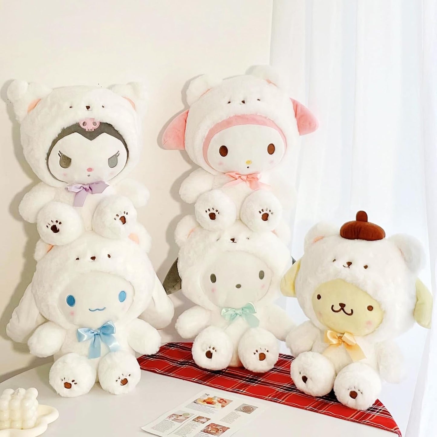 Cartoon Kawaii White Bear Cross-Dressing Series Plush,Soft Plush Doll Cute Soft Toys, Plush Pillow Stuffed Animals Toy Birthday Gifts for Girls Kids (C)