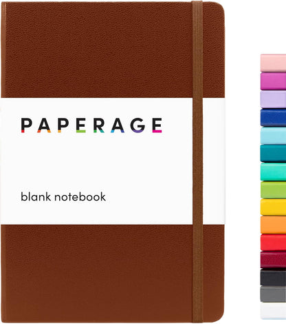 Blank Journal Notebook, (Cognac), 160 Pages, Medium 5.7 Inches X 8 Inches - 100 GSM Thick Paper, Hardcover