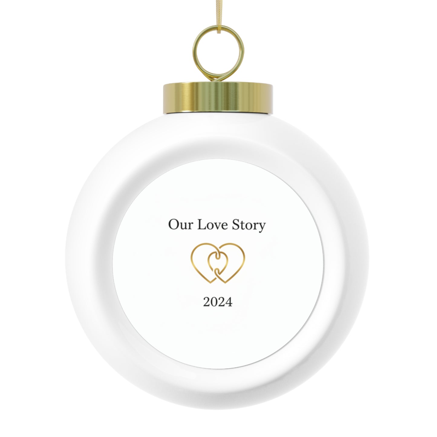 Christmas Ball Ornament - Our Love Story Romantic Ceramic Ornament