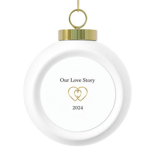 Christmas Ball Ornament - Our Love Story Romantic Ceramic Ornament