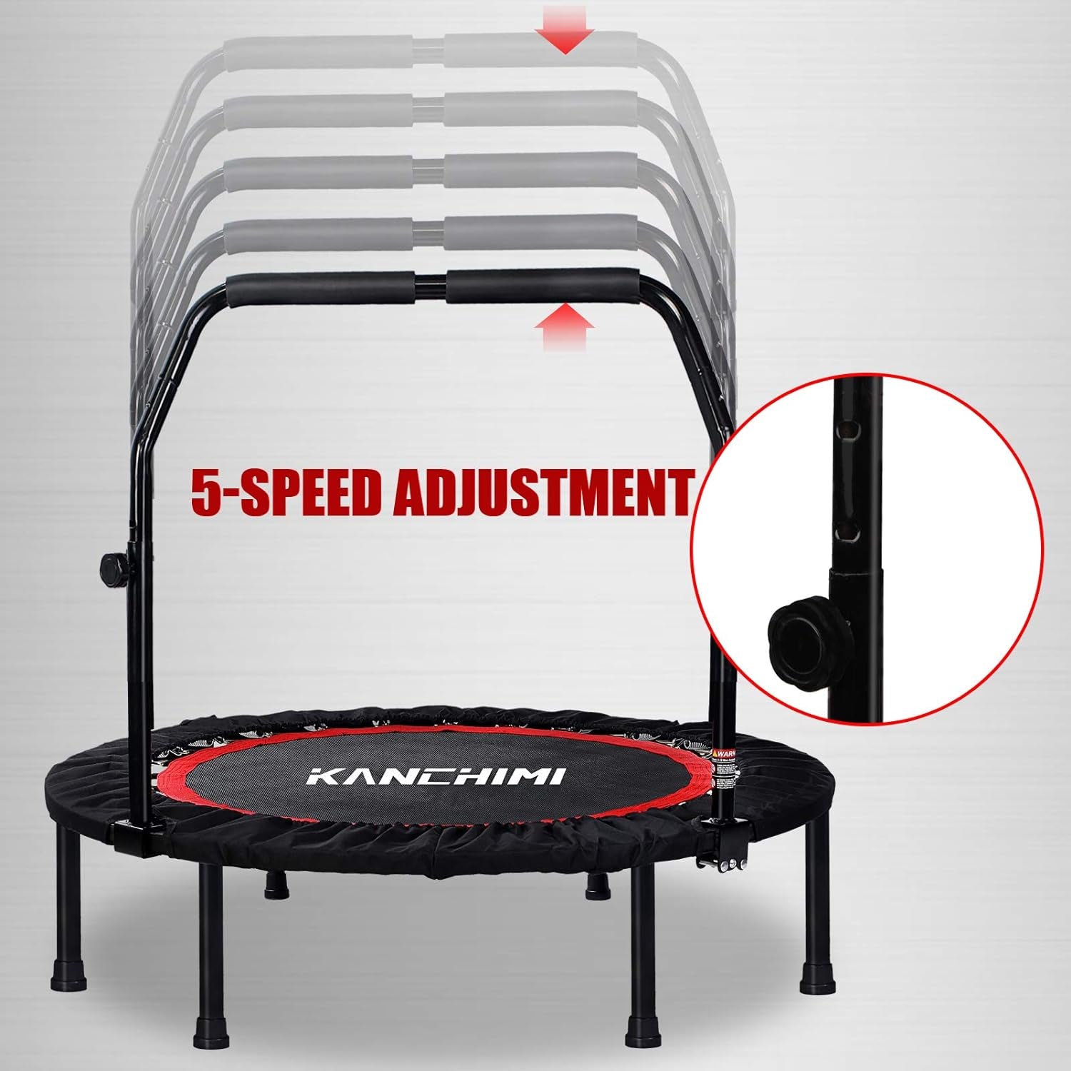 40" Folding Mini Fitness Indoor Exercise Workout Rebounder Trampoline with Handle, Max Load 330Lbs
