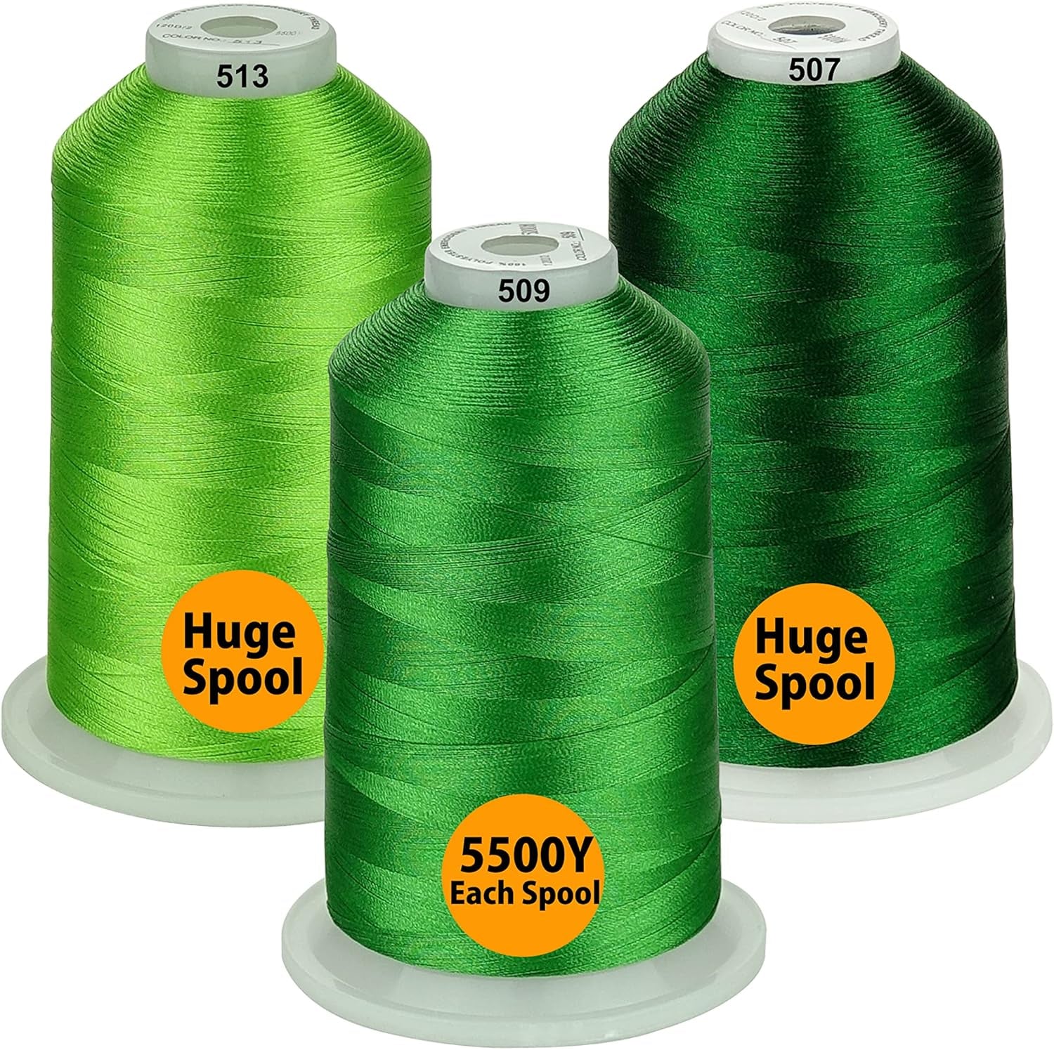 - 33 Selections - Various Assorted Color Packs of Polyester Embroidery Machine Thread Huge Spool 5500Y for All Purpose Sewing Embroidery Machines - #900 Black