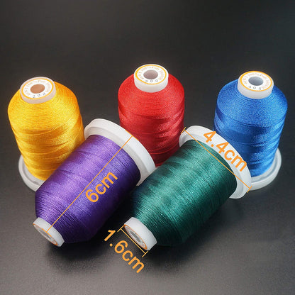 64 Spools 1000M (1100Y) Polyester Embroidery Machine Thread Kit for Professional Embroiderer and Beginner