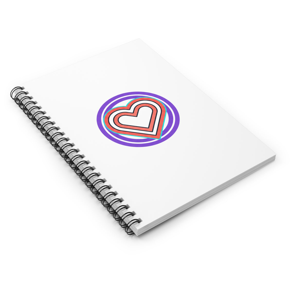 Neon Heart Glow | Spiral Journal Notebook for Notes & Doodles | Back to School, Valentine & Galentine Gift | Y2K Aesthetic