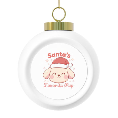 Christmas Ball Ornament — Santa's Favorite Pup Dog Holiday Ornament