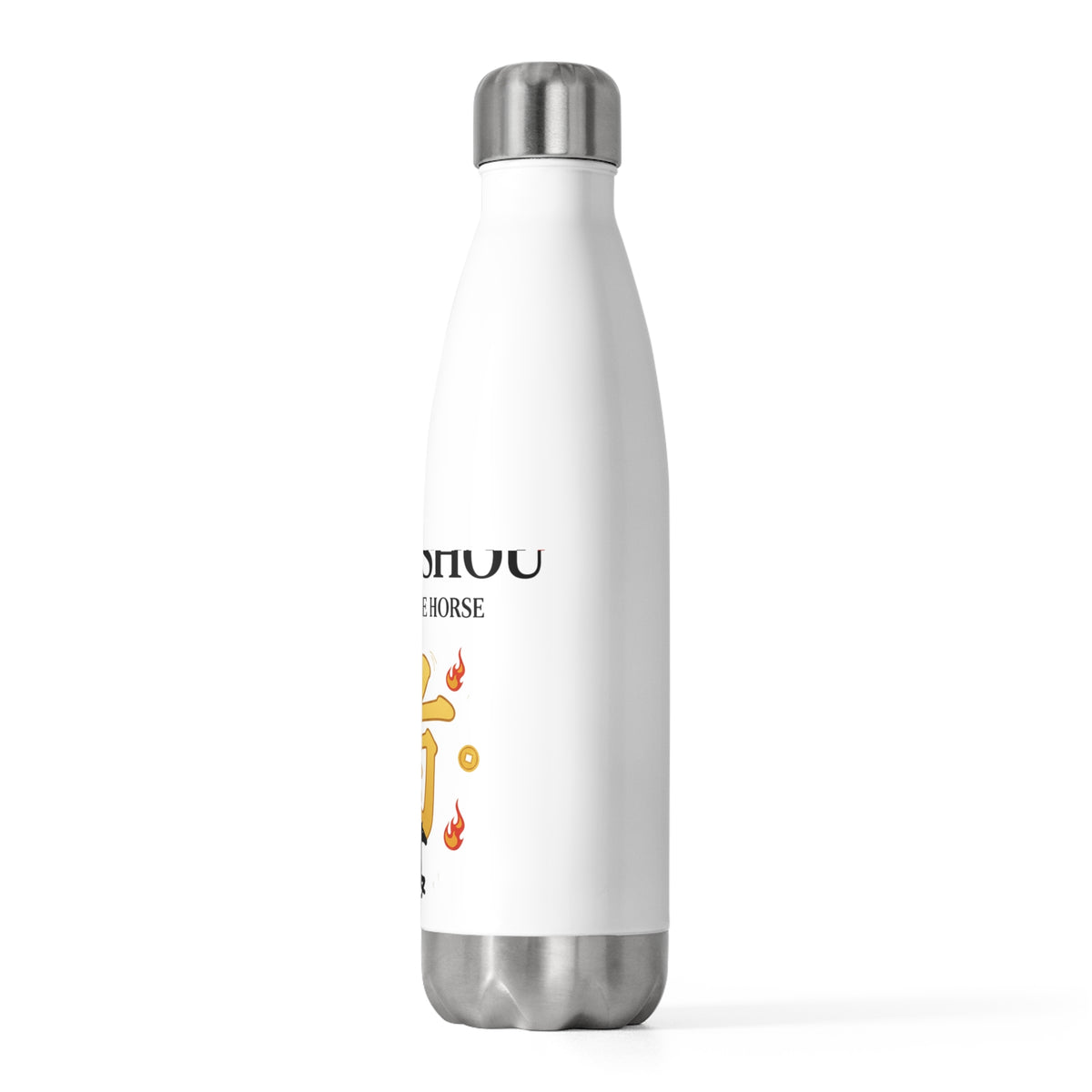 Lucky Shou Horse (Variation 4) | 20oz Insulated Stainless Steel Tumbler Bottle | Lunar New Year 2026 Family Gift | Red & Gold