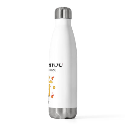 Lucky Shou Horse (Variation 4) | 20oz Insulated Stainless Steel Tumbler Bottle | Lunar New Year 2026 Family Gift | Red & Gold