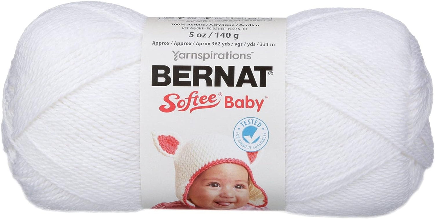 Softee Baby White Yarn - 3 Pack of 141G/5Oz - Acrylic - 3 DK (Light) - 362 Yards - Knitting/Crochet