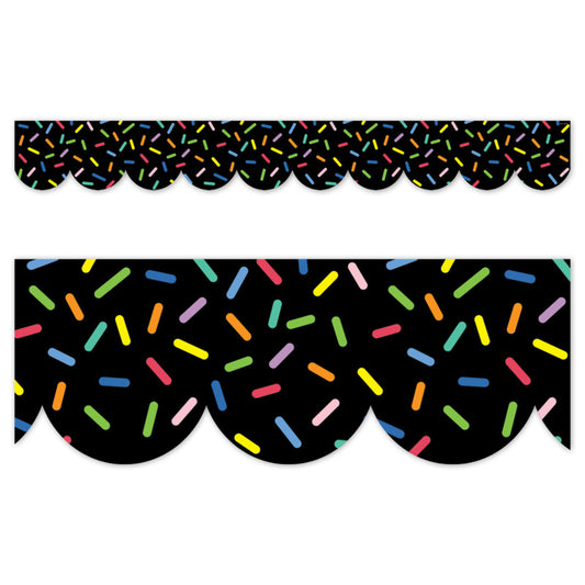Core Decor Sprinkles on Black EZ Border, Bulletin Board Border, 48 Feet