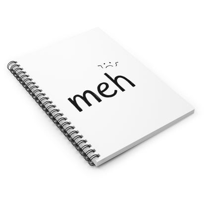 Wobbly Pencil “meh” | Spiral Journal Notebook for Notes & Doodles | Back to School Gift for Teens & Students | Irony Doodle Aesthetic