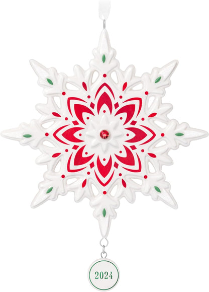 Christmas Ornament 2024, Snowflake 2024, Porcelain, Snowflake Gifts