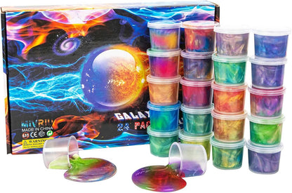 24 Pack Mini Slime, Galaxy Slime Party Favors, Stretchy Slime Kit for Classroom Prizes, Christmas Stocking Stuffers, Goodie Bag Stuffers for Kids Boys Girls 5-12.