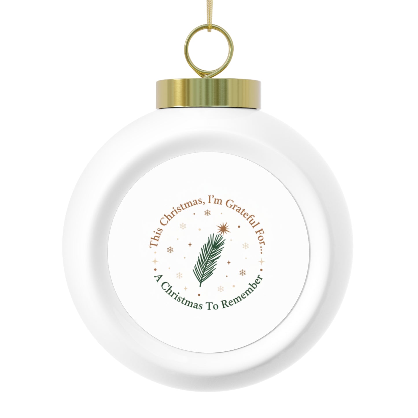 Christmas Ball Ornament — A Christmas To Remember (Glossy Vintage Ceramic)