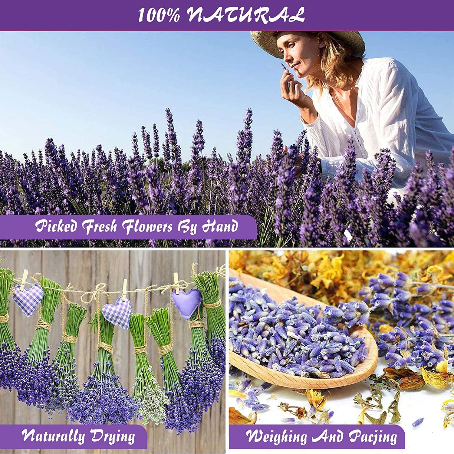 24 Bags Dried Flowers,100% Natural Dried Flowers Herbs Kit for Soap Making, DIY Candle Making,Bath - Include Rose Petals,Lavender,Don'T Forget Me,Lilium,Jasmine,Rosebudsand More