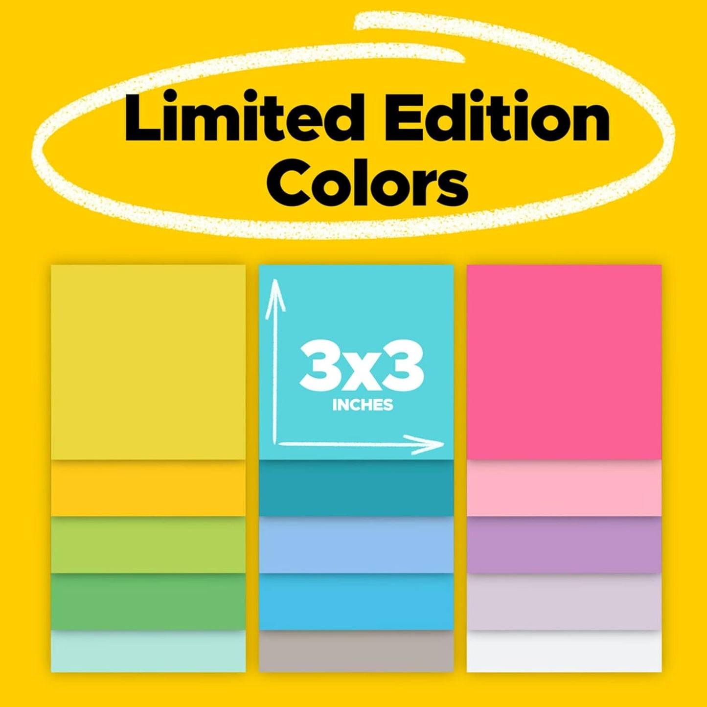 Super Sticky Notes, Limited Edition Color Collection, 3X3 In, 15 Pads/Pack, 45 Sheets/Pad