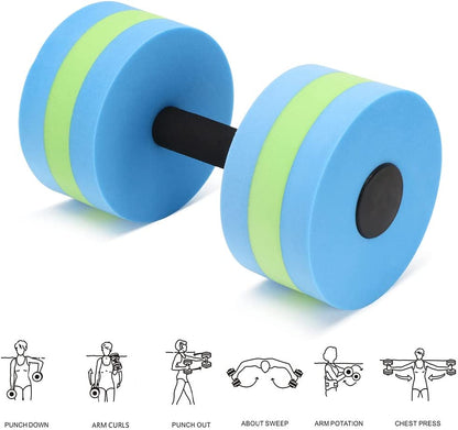 Aquatic Exercise Dumbbells - Set of 2 for Water Aerobics Fitness and Pool Exercises