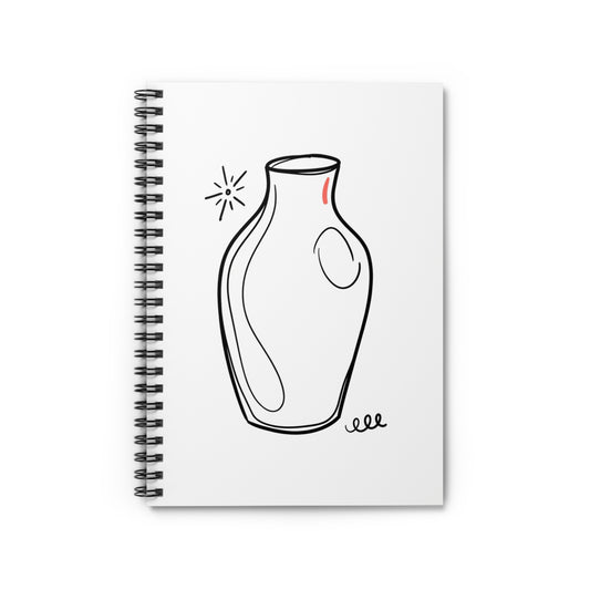 Terracotta Abstract Vase Doodle | Spiral Journal Notebook for Notes & Sketches | Back to School Gift for Students & Book Lovers | Irony Aesthetic