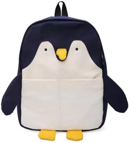 Kawaii Frog Large Novelty Backpack Girl Boy Teen Cute Fuuny Panda Animal High School Backpack Laptop Waterproof Bookbag (Penguin)