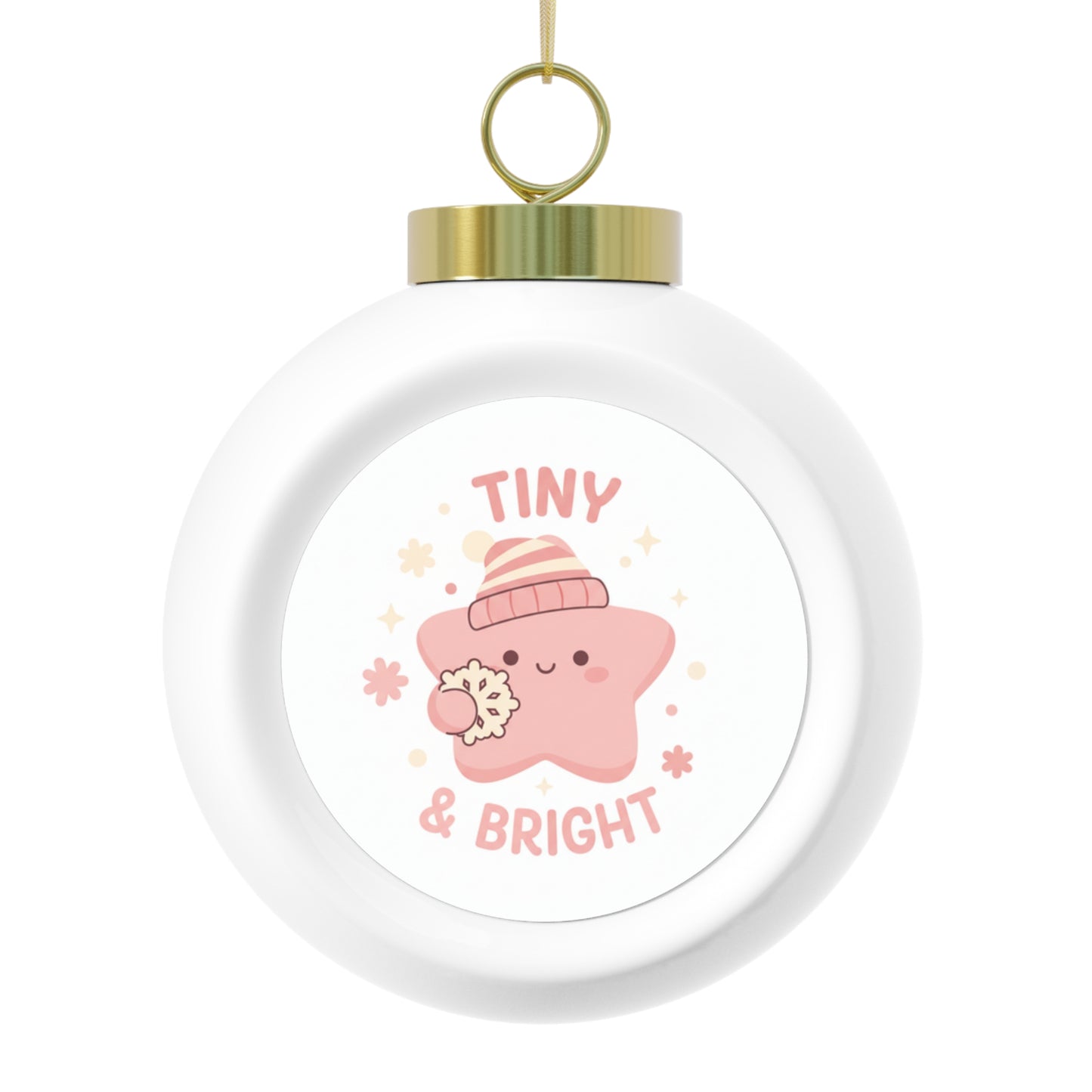 Christmas Ball Ornament Tiny & Bright Minimal Typography