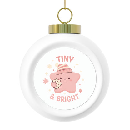 Christmas Ball Ornament Tiny & Bright Minimal Typography