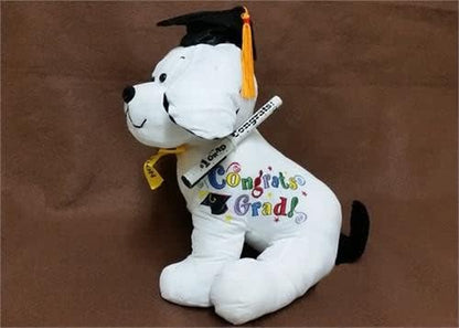 🎓Graduation Autograph Stuffed Dog - Congrats Grad! - 10.5Inches 👩‍🎓👨‍🎓