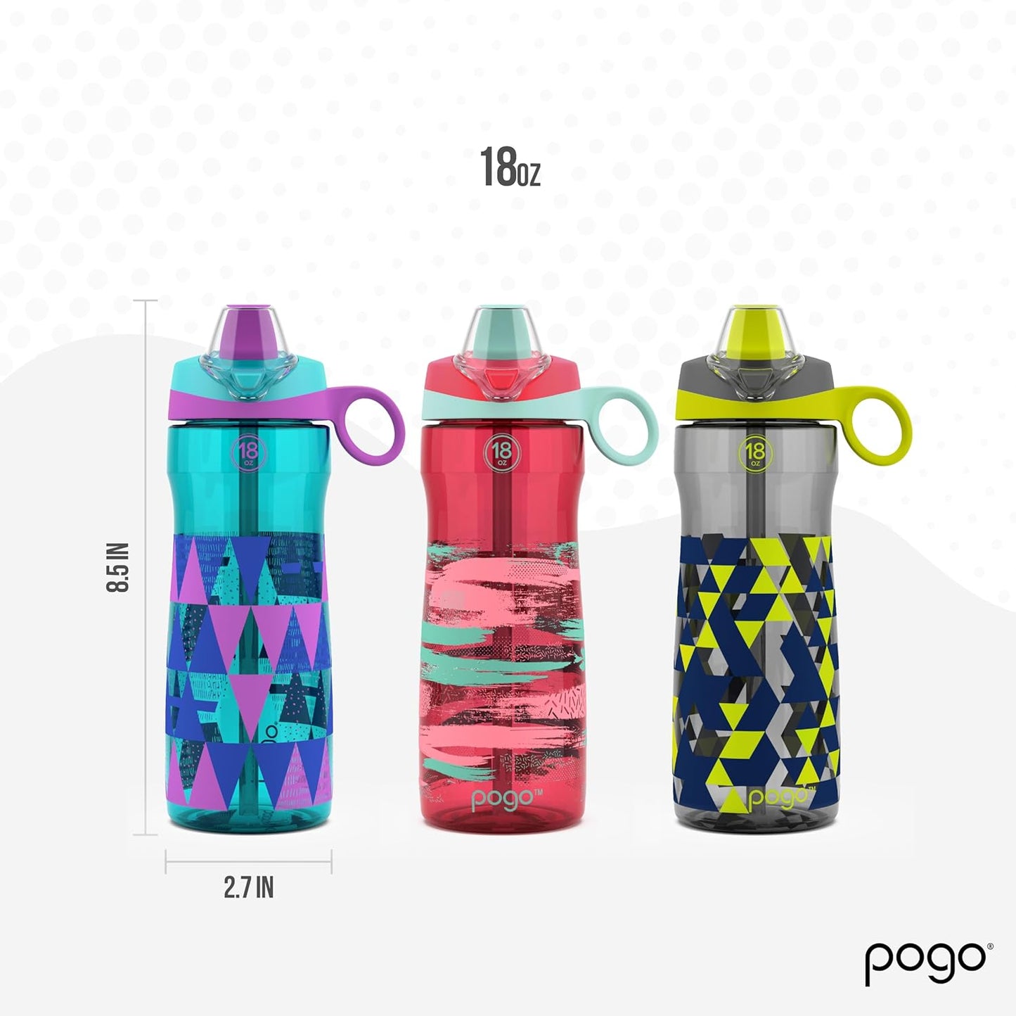 32Oz Plastic Water Bottle with Chug Lid and Carry Handle, Reusable