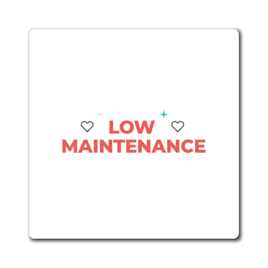 Low Maintenance High Interest | Minimalist Text Magnet for Fridge & Locker | Galentine’s & Self‑Love Gift | Y2K Aesthetic