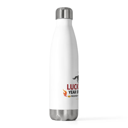 Lucky Chun Horse (Fire Horse 2026) | 20oz Insulated Stainless Steel Tumbler | Lunar New Year Gift for Family & Friends | Red Gold