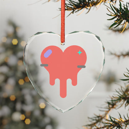 Melting Heart Drip Gradient | Crystal Glass Heart Ornament Décor | Valentine, Galentine, Self‑Love Gift | Y2K Aesthetic