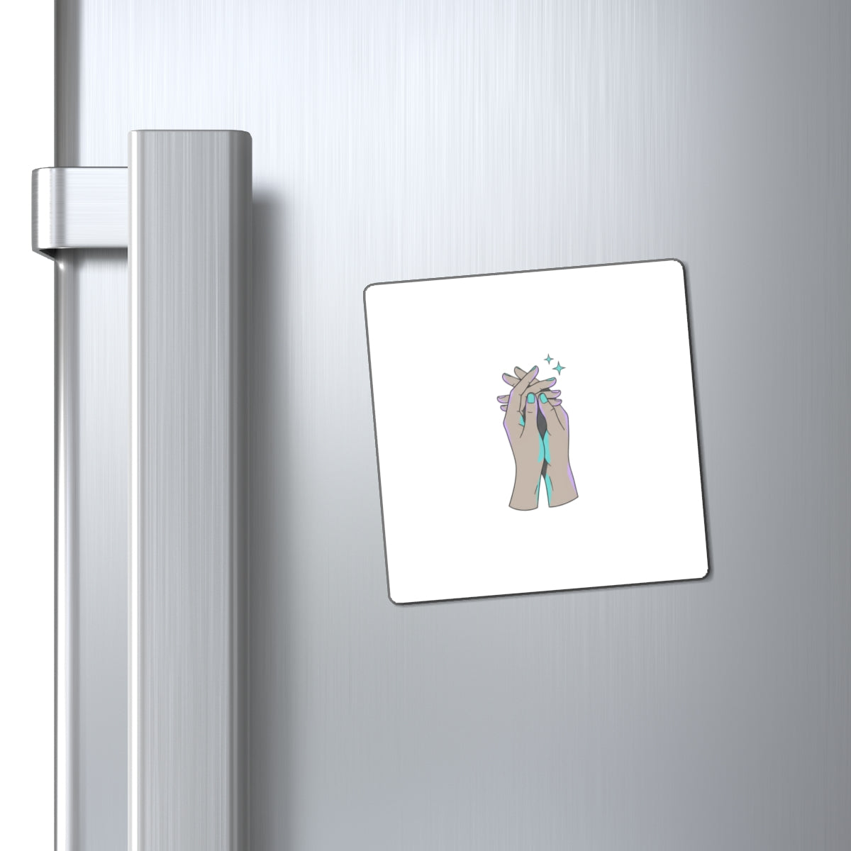Intertwined Hands Line Art | Sublimation Magnet for Locker & Fridge | Valentine & Galentine Gift | Modern Minimal Y2K