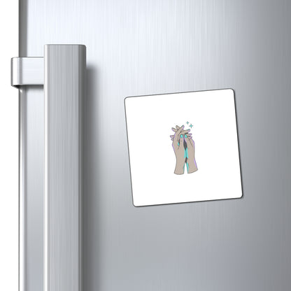 Intertwined Hands Line Art | Sublimation Magnet for Locker & Fridge | Valentine & Galentine Gift | Modern Minimal Y2K